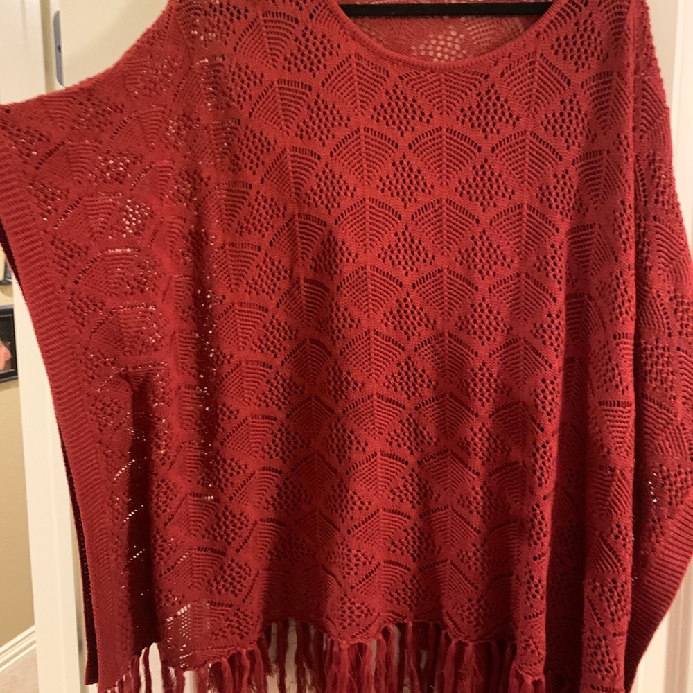 Women’s fringe poncho